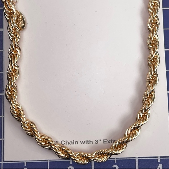 New Time And Tru Gold Chain Necklace 16” With 3” Extender Twist Rope Style - Picture 4 of 11